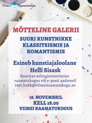 Mtteline galerii: suuri kunstnikke klassitsismis ja romantismis