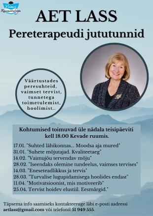 Aet Lass. Pereterapeudi jututunnid