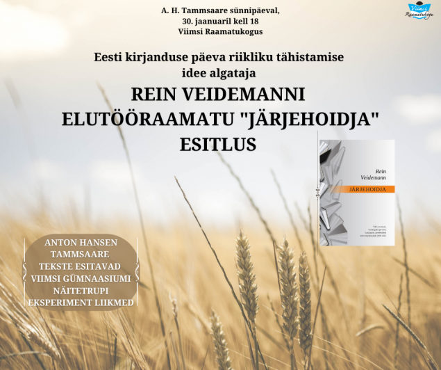 Rein Veidemanni elutraamatu ''Jrjehoidja'' esitlus