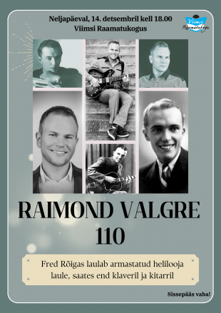 Raimond Valgre laulude htu. Raimond Valgre 110