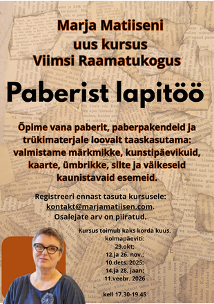 Marja Matiiseni kursus "Paberist lapit"